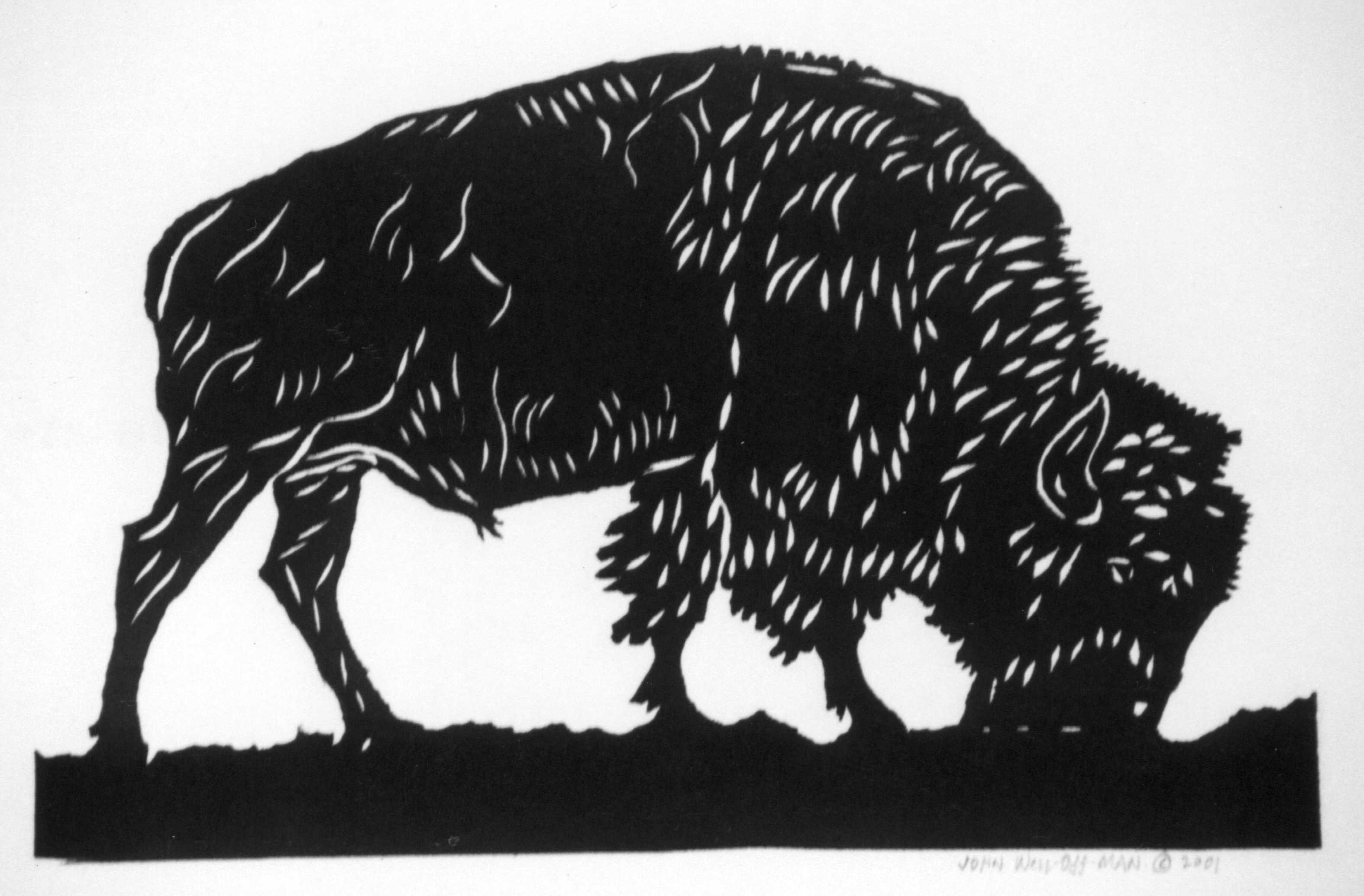 Bison Linocut