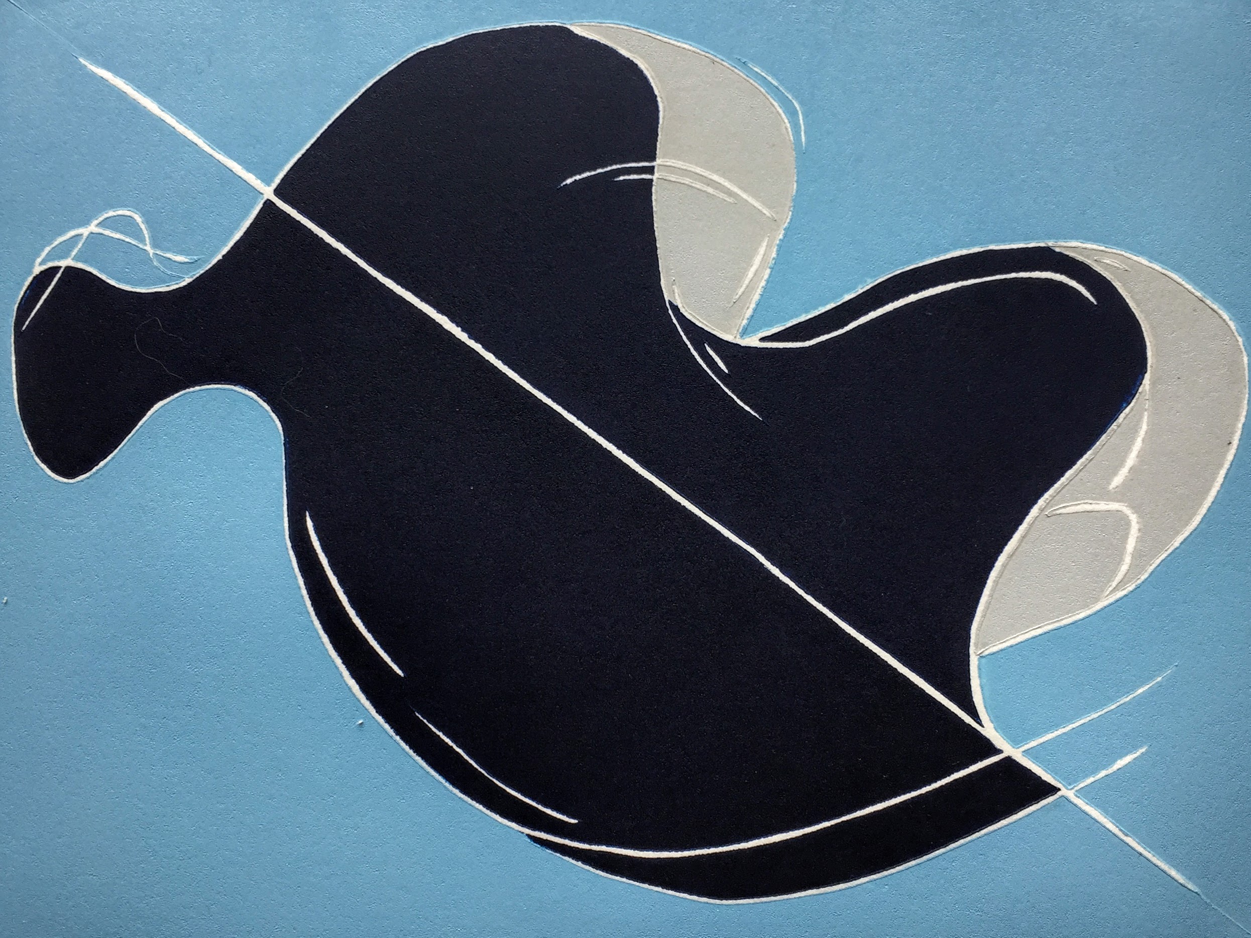 The Violinist Linocut